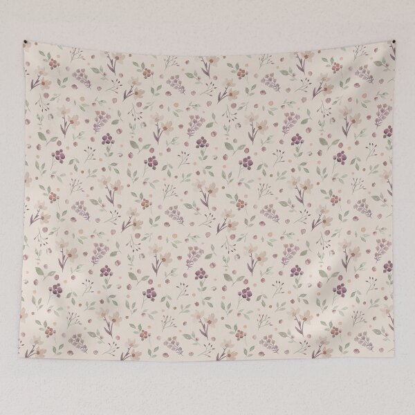 Item preview, Cottage Fall Watercolour flowers - blush beige designed and sold by Bloomery Decor.
