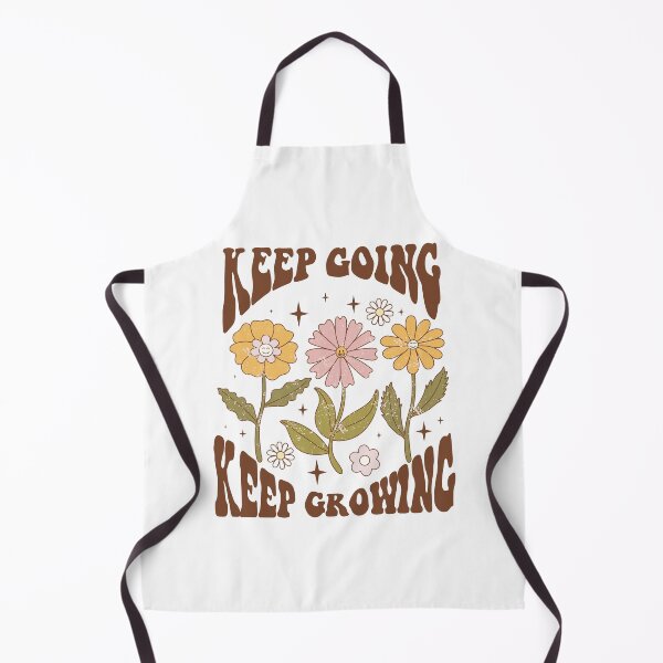 Item preview, Keep Going Keep Growing Retro flower quote repeating pattern, 70s aesthetic, 70s colours  designed and sold by CEB1700.