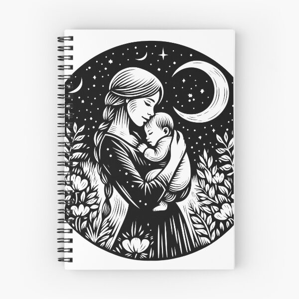 Item preview, Mother and Baby Linocut Art designed and sold by atkindesign.