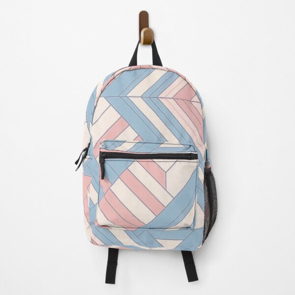 Item preview, A symmetrical design of intersecting lines, triangles, and squares in shades of pink, blue, and white. designed and sold by HEMRO.