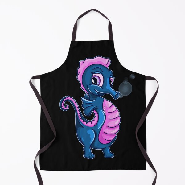 Item preview, blue and pink cartoon seahorse designed and sold by Themys24.