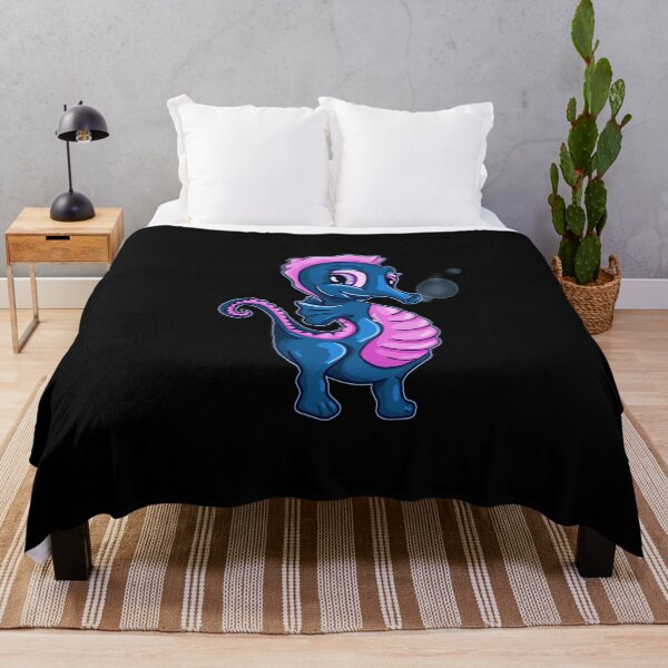 Item preview, blue and pink cartoon seahorse designed and sold by Themys24.