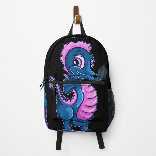 Item preview, blue and pink cartoon seahorse designed and sold by Themys24.