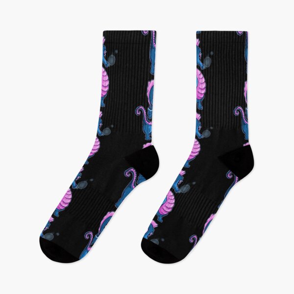 Item preview, blue and pink cartoon seahorse designed and sold by Themys24.