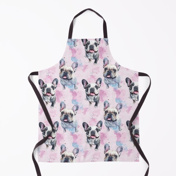 Item preview, Watercolor seamless pattern featuring adorable pugs in pastel pink and blue tones designed and sold by Mariana Shymkovych.