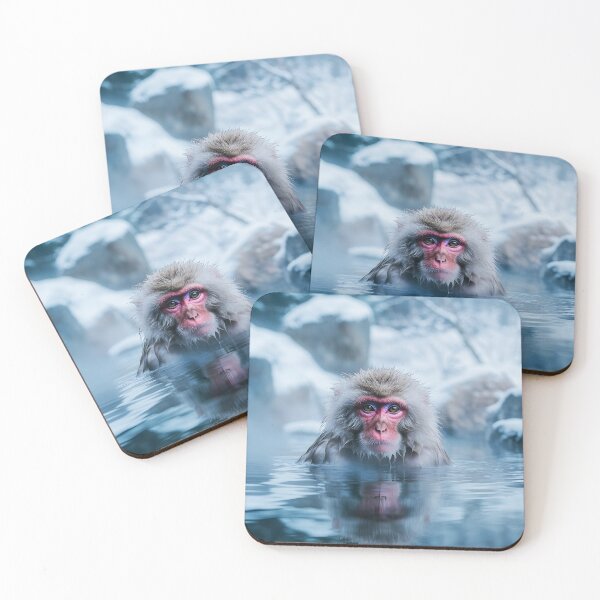 Item preview, Snow monkey in Icy water portrait - Wildlife photo designed and sold by TheArtistOf2022.