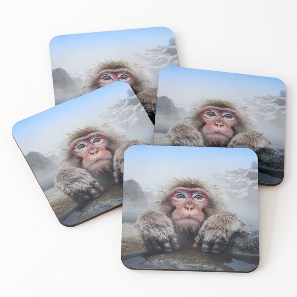 Item preview, Snow monkey in Icy water portrait - Wildlife photo 2 designed and sold by TheArtistOf2022.