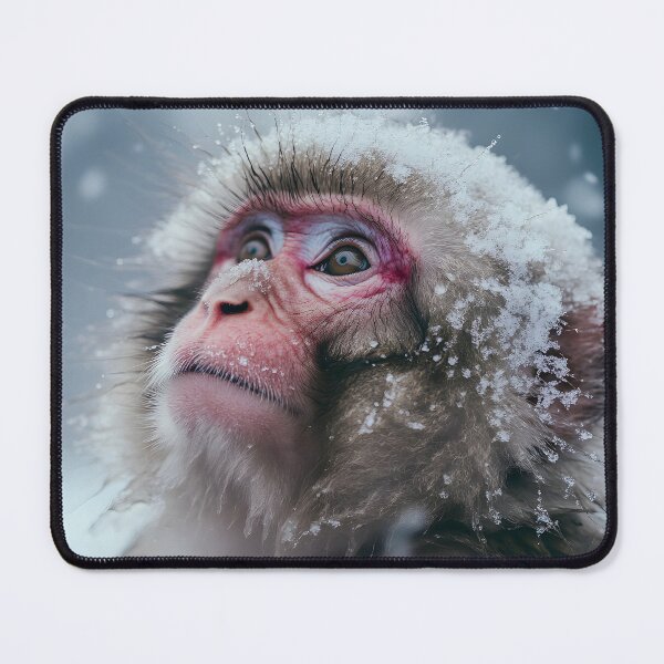 Item preview, Snow monkey in Winter snow portrait - Wildlife photo 3 designed and sold by TheArtistOf2022.