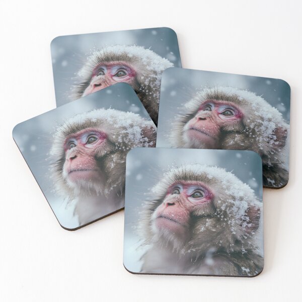 Item preview, Snow monkey in Winter snow portrait - Wildlife photo 3 designed and sold by TheArtistOf2022.