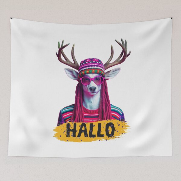 Item preview, HALLO - DEER – Cool Street Style DEER Design designed and sold by Colorful-Garden.