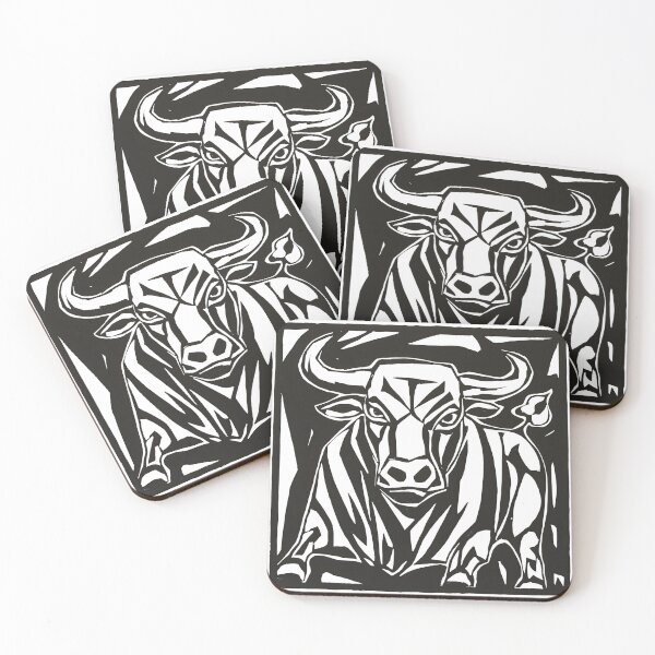 Item preview, Bull Linocut designed and sold by Angry Swan Designs.