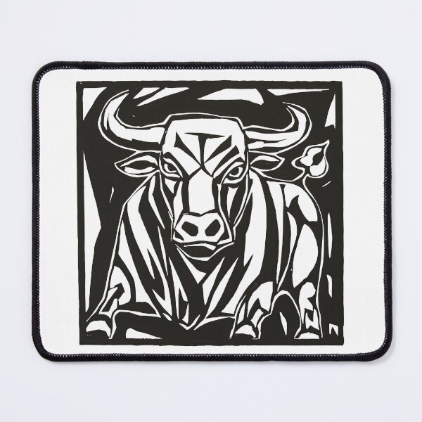 Item preview, Bull Linocut designed and sold by Angry Swan Designs.