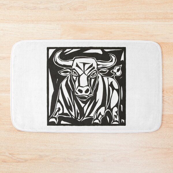 Item preview, Bull Linocut designed and sold by Angry Swan Designs.