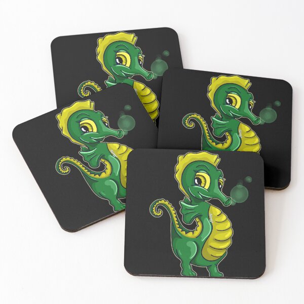 Item preview, green cartoon seahorse designed and sold by Themys24.