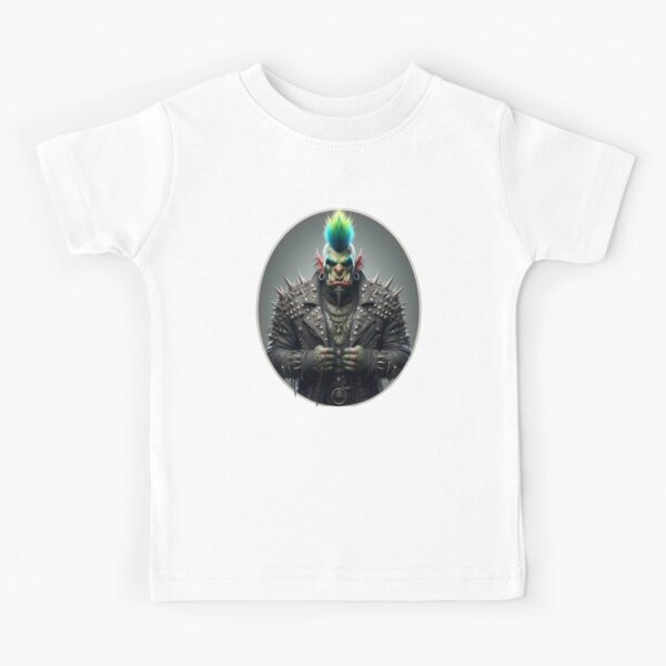 Vista previa del artículo con la obra «Guerrero orco punk rock con chaqueta de cuero con pinchos», diseñado y vendido por IllumeInk.