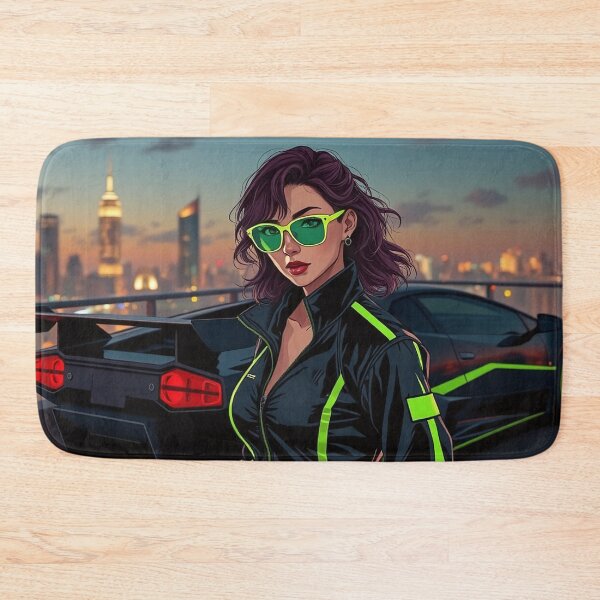 Artikelvorschau, Anime Kunst, Comic, Rennfahrerin mit einem Lamborghini entworfen und verkauft von Salimgor Hangaround Music.