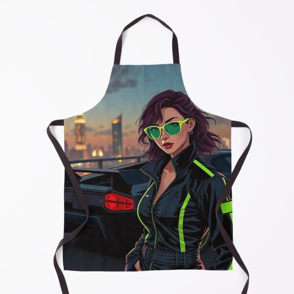 Artikelvorschau, Anime Kunst, Comic, Rennfahrerin mit einem Lamborghini entworfen und verkauft von Salimgor Hangaround Music.