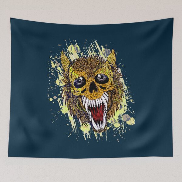 Item preview, Wolf skull retro vintage design with paint splatter designed and sold by navarraspain.