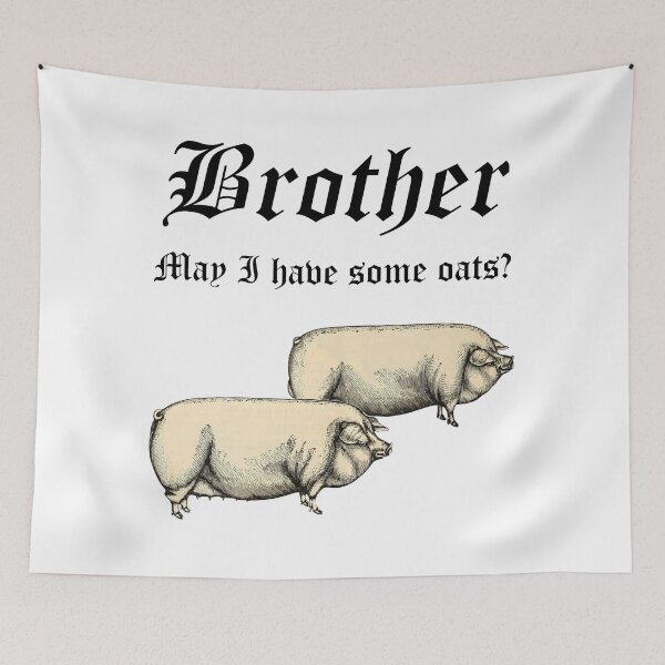 Item preview, Brother May I have some oats? Funny medieval hungry pigs designed and sold by olekskotarczak.