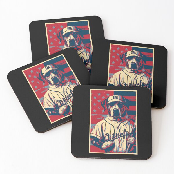 Item preview, Dog Baseball Player American Flag designed and sold by TrueArtsStore.