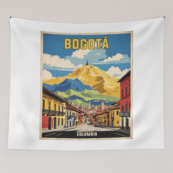 Item preview, Cartel retro vintage de turismo de Bogotá, Colombia designed and sold by TravelersGems.