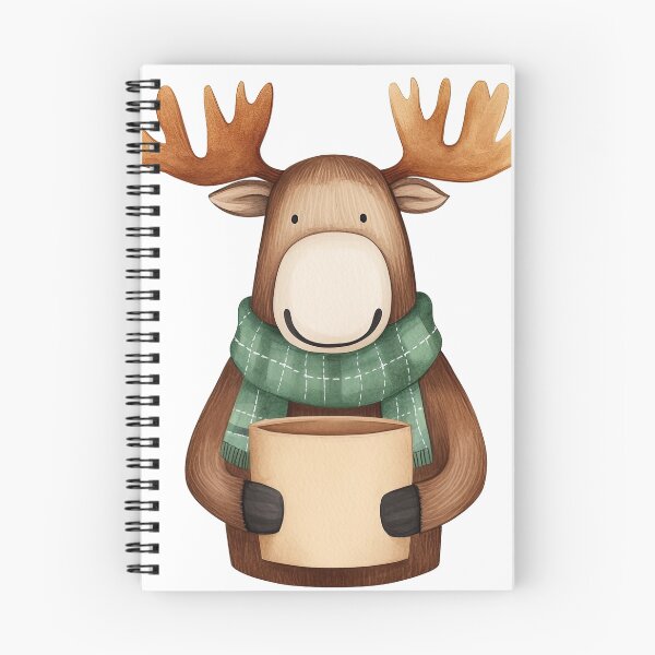 Item preview, Cozy Moose with Coffee Mug in Scarf designed and sold by WPCreator.