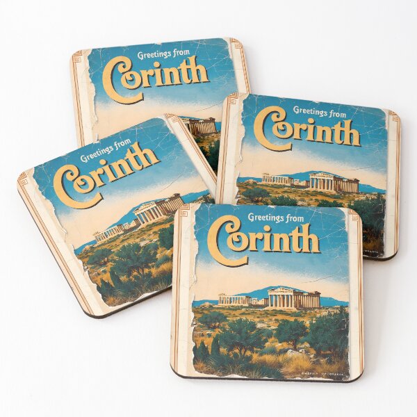 Item preview, Greetings from Corinth Peloponnese Postcard Vintage Retro Travel Vintage designed and sold by TravelPostcardGems.