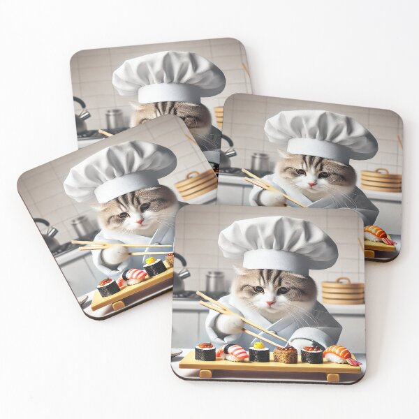 Item preview, Chef Neko - Sushi Master at Work designed and sold by WheelieGdArt.