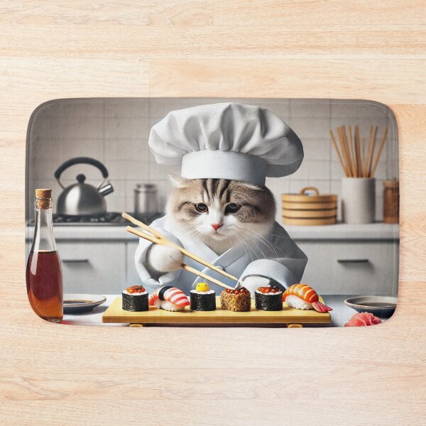 Item preview, Chef Neko - Sushi Master at Work designed and sold by WheelieGdArt.
