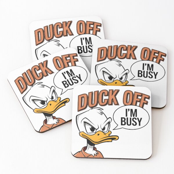 Item preview, Duck Off, I’m Busy cartoon duck designed and sold by VectorVortex.