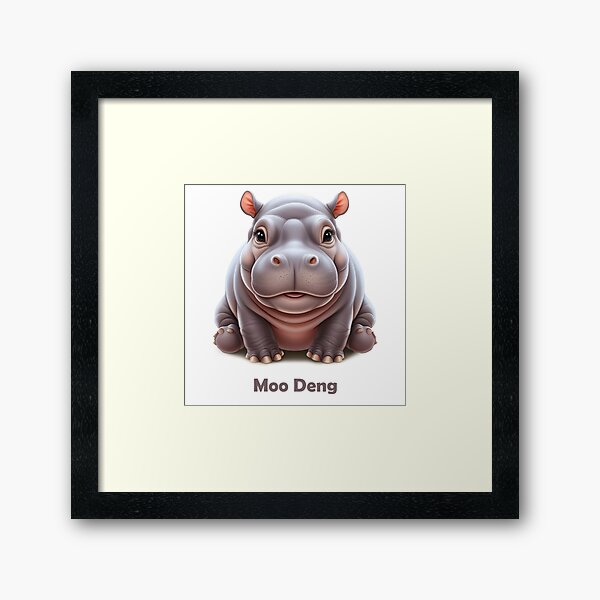 Item preview, A serene baby hippo named Moo Deng designed and sold by Hajira Bibi.