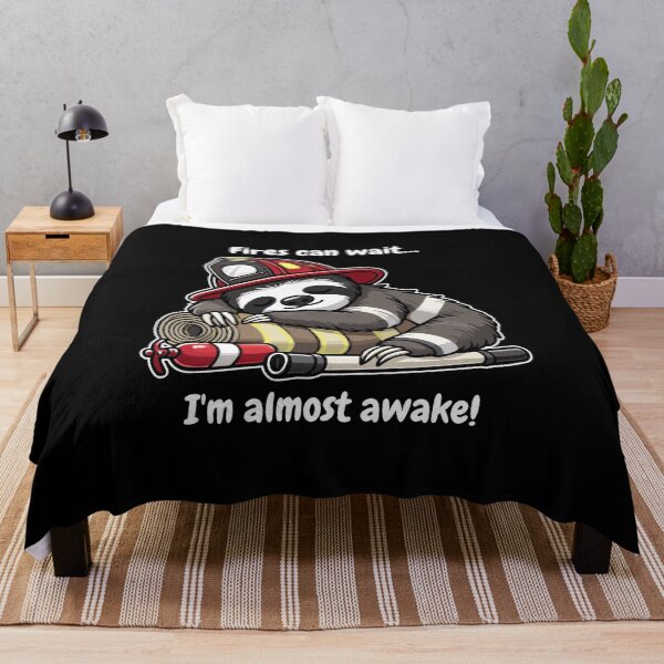 Item preview, Sleepy Sloth Firefighter - Fires can't wait I'm almost awake designed and sold by MaateoDesign.