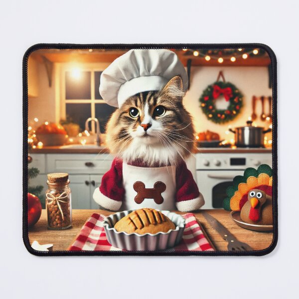 Item preview, Chef Tinsel - Festive Feast Feline designed and sold by WheelieGdArt.