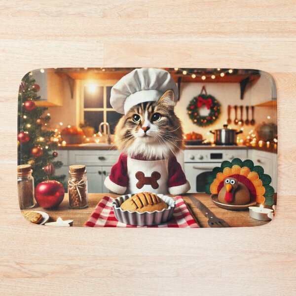 Item preview, Chef Tinsel - Festive Feast Feline designed and sold by WheelieGdArt.
