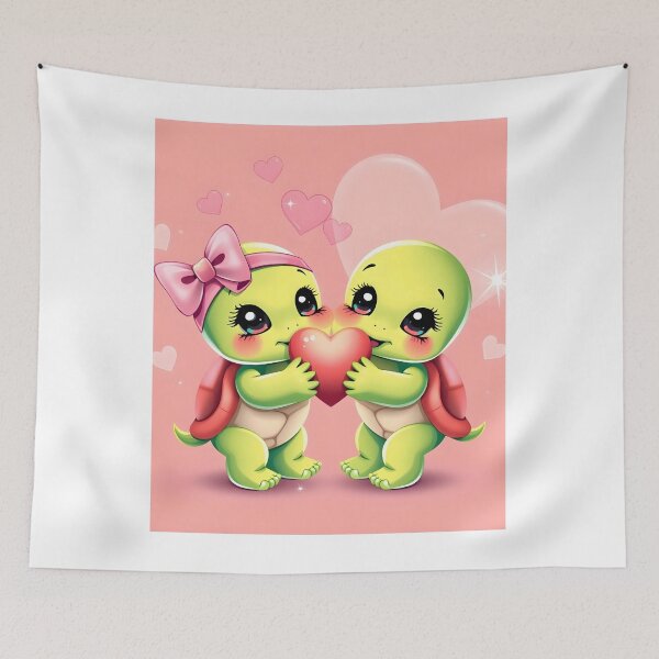 Item preview, Turtle Mating Love: Baby Turtles Holding Heart designed and sold by NeoArtworks.