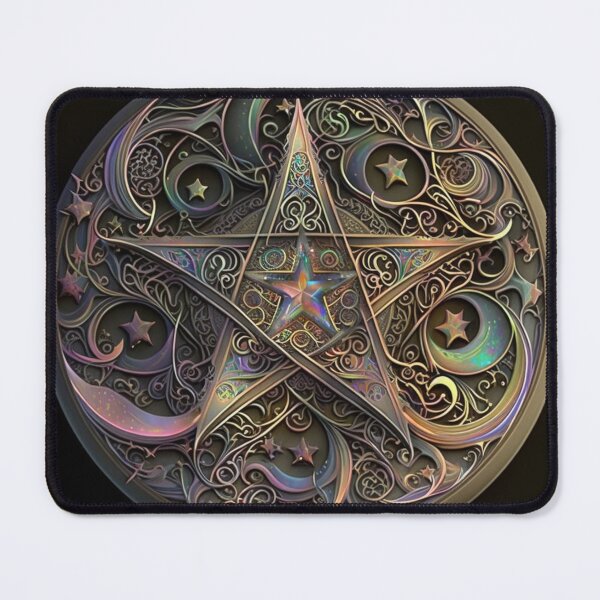 Artikelvorschau, Elegantes goldenes Pentagramm-Design für Heimdekoration, spirituelle, Wicca- oder heidnische Dekoration entworfen und verkauft von DarkEmporium20.