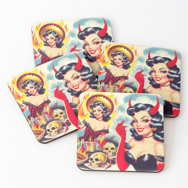 Item preview, Vintage Hot Devil Girl designed and sold by PulpVintage.