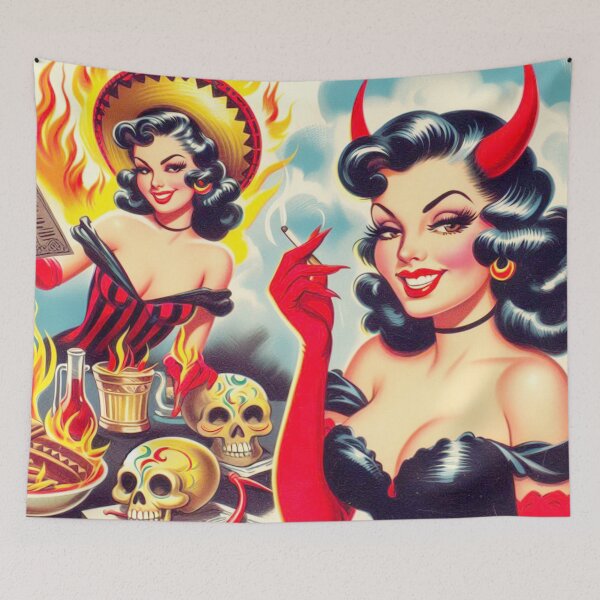 Item preview, Vintage Hot Devil Girl designed and sold by PulpVintage.