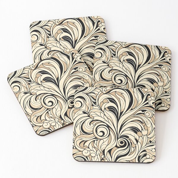 Item preview, Elegant Floral Pattern in Gold and Black designed and sold by Michaelragheb.