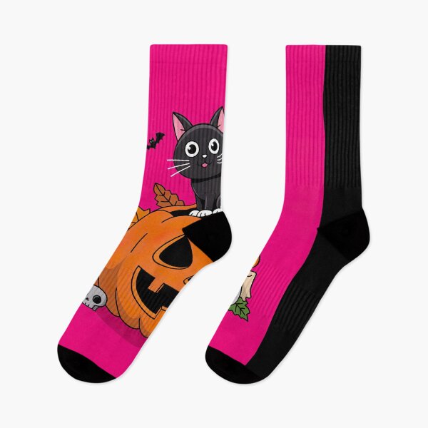 Item preview, black funny cat sitting on spooky pumpkin  designed and sold by ururuty.