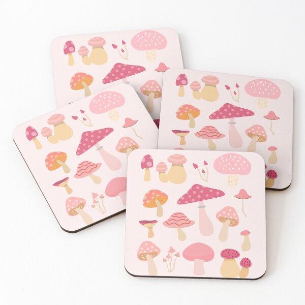 Item preview, Cute pink mushrooms designed and sold by AnulaArt.