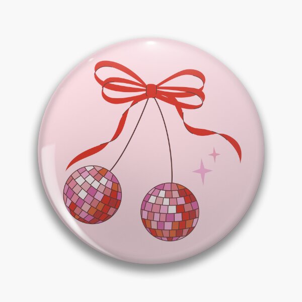Item preview, Pink Disco Cherries with Bows Repeating Pattern, Y2K aesthetic, disco aesthetic  designed and sold by CEB1700.