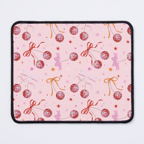 Item preview, Pink Disco Cherries with Bows Repeating Pattern, Y2K aesthetic, disco aesthetic  designed and sold by CEB1700.