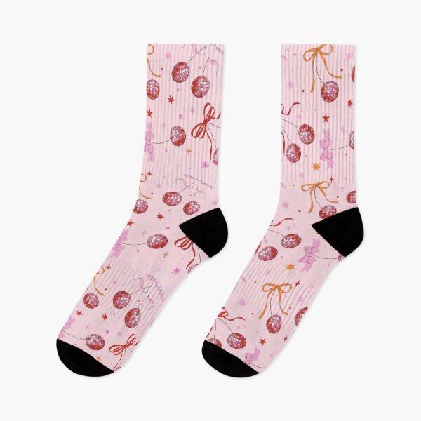 Item preview, Pink Disco Cherries with Bows Repeating Pattern, Y2K aesthetic, disco aesthetic  designed and sold by CEB1700.
