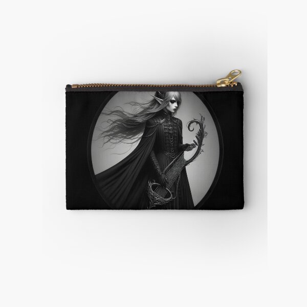 Item preview,  Gothic Elven Bard with Harp in Dark Elegance designed and sold by IllumeInk.