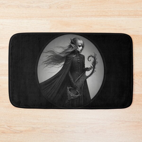 Item preview,  Gothic Elven Bard with Harp in Dark Elegance designed and sold by IllumeInk.