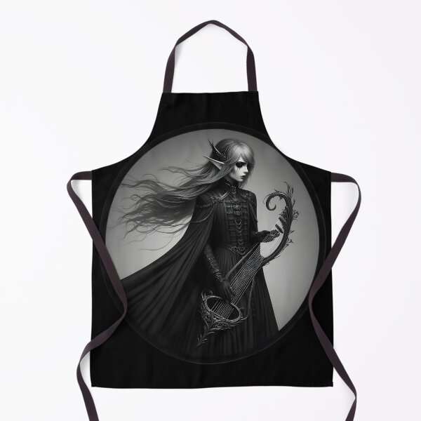 Item preview,  Gothic Elven Bard with Harp in Dark Elegance designed and sold by IllumeInk.
