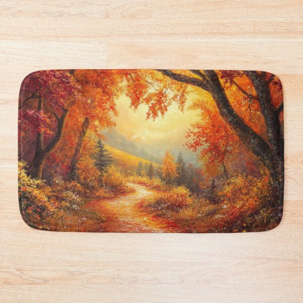Item preview, Colorful path in the autumn forest painting designed and sold by MargaretWiktor.
