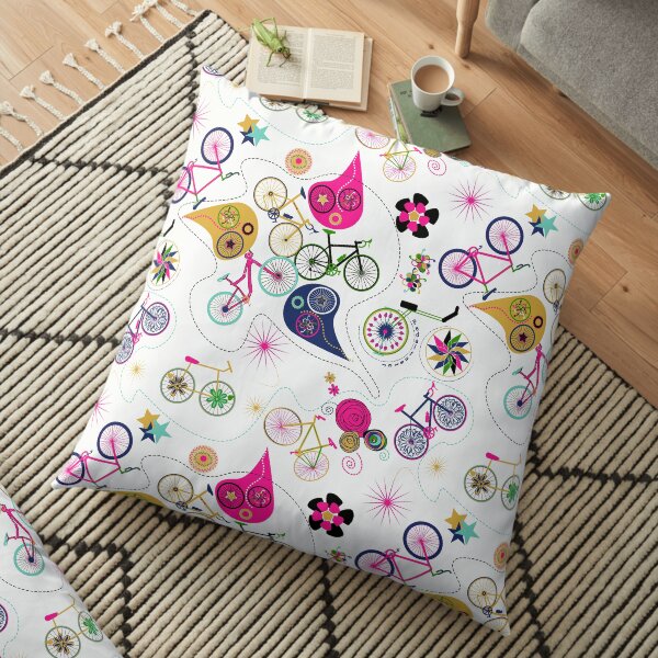 Cycledelic White Floor Pillow