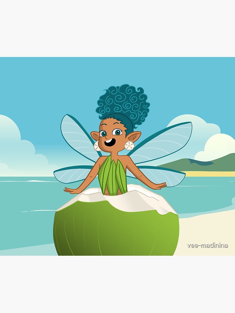 Thumbnail 5 of 5, Mouse Pad, Cute Black Coconut Tree Fairy designed and sold by vee-madinina.